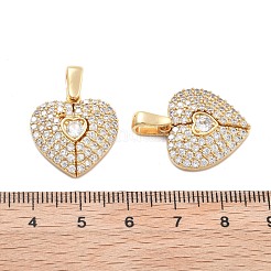 Brass Micro Pave Cubic Zirconia Unfold Pendants&nbsp;KK-B125-33G