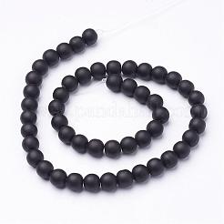 Synthetic Black Stone Beads Strands&nbsp;G508-6