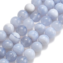 Natural Blue Lace Agate Beads Strands&nbsp;G-F222-30-8mm-02