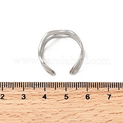 304 Stainless Steel Open Cuff Rings for Women&nbsp;RJEW-H261-06P