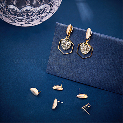 12Pcs Brass Oval Stud Earring Findings&nbsp;KK-BC0010-90