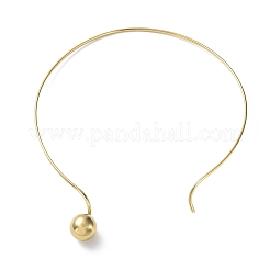 304 Stainless Steel Round Ball Pendant Choker Necklaces&nbsp;NJEW-D058-01G