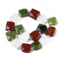 Natural Canada Jade & Red Jasper & Rainbow Moonstone Beads Strands&nbsp;G-T144-18A-01