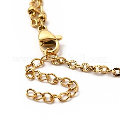 304 Stainless Steel Charm Anklet with Satellite Chains for Women&nbsp;AJEW-C021-06