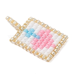 Glass Seed Beaded Pendants&nbsp;PALLOY-MZ01228-02