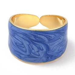 Enamel Plain Band Open Cuff Rings&nbsp;RJEW-E069-01G-08