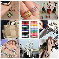 20 Rolls 20 Colors Round Polyester Cord&nbsp;OCOR-PH0004-83B