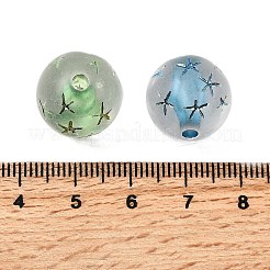Spray Painted Transparent Acrylic Beads&nbsp;OACR-H054-05