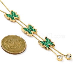 PVD Vacuum Plating 304 Stainless Steel Enamel Imitation Malachite Butterfly Pendant Necklaces&nbsp;NJEW-C063-02G