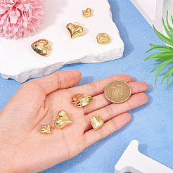 8Pcs 4 Styles Heart Brass Pendants&nbsp;KK-TA0002-93