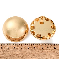 Brass Half Round Stud Earrings&nbsp;EJEW-Z125-01G