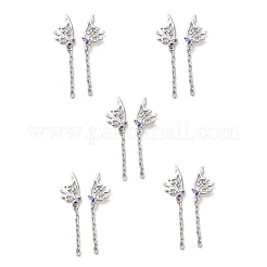 Purple Cubic Zirconia Butterfly Dangle Stud Earring&nbsp;EJEW-H092-09P