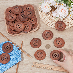 40Pcs 4-Hole Wood Buttons&nbsp;BUTT-UN0001-39