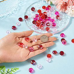 56Pcs 8 Colors Red Color Theme Glass European Beads&nbsp;GPDL-TA0001-12B