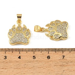Brass Micro Pave Clear Cubic Zirconia Pendants&nbsp;CU-CBA9175-16G