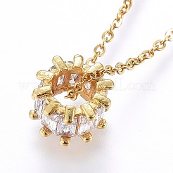 304 Stainless Steel Pendant Necklaces&nbsp;X-NJEW-H486-18G