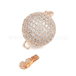 Brass Micro Pave Clear Cubic Zirconia Box Clasps&nbsp;CU-CBA8324-01RG