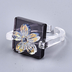 Transparent Resin Cuff Rings&nbsp;RJEW-T017-03B