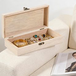 Wood Flip Top Storage Boxes with Metal Clasps&nbsp;CON-WH0095-230
