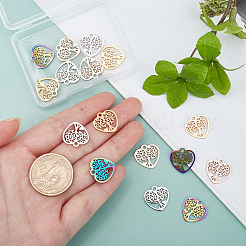 16Pcs 4 Colors 201 Stainless Steel Pendants&nbsp;STAS-DC0002-83