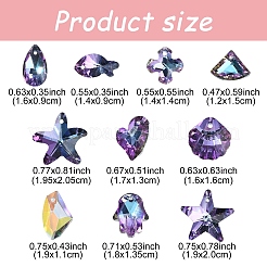 49Pcs 10 Style Electroplate Glass Charms&nbsp;GLAA-YW0003-48