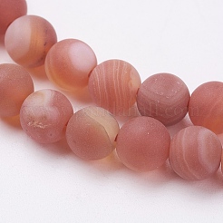 Natural Striped Agate/Banded Agate Bead Strands&nbsp;G-J376-12F-6mm