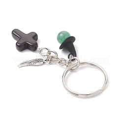 Natural Mixed Stone Bead Keychains&nbsp;KEYC-JKC01331