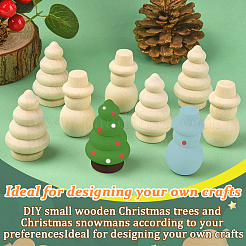 10Pcs 2 Styles Christmas Unfinished Wood Sculpture Display Decorations&nbsp;DJEW-SP0001-20
