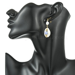 Natural Cultured Freshwater Pearl Stud Dangle Earrings for Women&nbsp;EJEW-JE07276