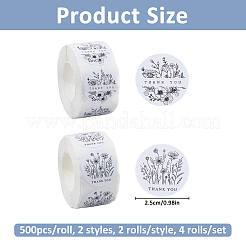 4 Rolls 2 Styles Paper Self-Adhesive Stickers&nbsp;DIY-FH0010-69