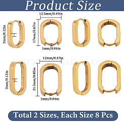 8 Pairs 2 Colors 304 Stainless Steel Huggie Hoop Earrings&nbsp;STAS-SC0021-28G
