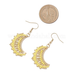 3 Pairs Glass Moon Dangle Earrings&nbsp;EJEW-MZ00611