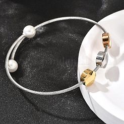 304 Stainless Steel Twist Rope Shape Bangles&nbsp;BJEW-C091-01GP