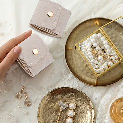 4-Pocket PU Leather Jewelry Rolls with Golden Tone Metal Snap Buttons&nbsp;ABAG-WH0048-69A