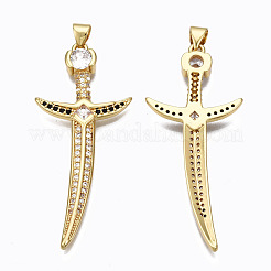 Brass Micro Pave Clear Cubic clear Zirconia Pendants&nbsp;ZIRC-N039-155-NF