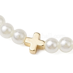 3Pcs 3 Style CCB Imitation Pearl White Jade Beads Bracelets Sets&nbsp;BJEW-JB11055