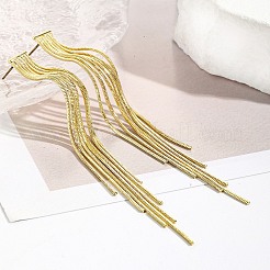 Brass Chains Tassel Earrings&nbsp;LS-EJEW-P236-02G