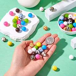 108Pcs 12 Style Round Food Grade Eco-Friendly Silicone Beads&nbsp;SIL-TA0001-75
