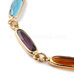 Colorful Glass Link Chain Bracelets&nbsp;BJEW-B075-04