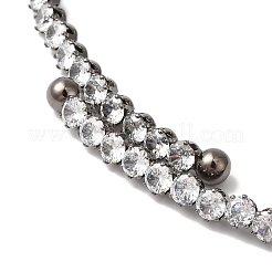 Rack Plating Brass Cubic Zirconia Elasticity Necklaces&nbsp;NJEW-S425-01B