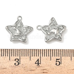 Christmas Brass Micro Pave Clear Cubic Zirconia Pendants&nbsp;KK-A280-03A-P