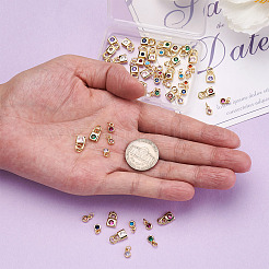 56Pcs 14 Style Brass Micro Pave Cubic Zirconia Charms&nbsp;ZIRC-PJ0001-04