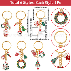 1 Bag Christmas Alloy Enamel Keychains&nbsp;KEYC-SC0001-90