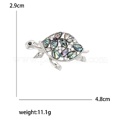 Turtle Abalone Shell/Paua Shell Brooch Pins&nbsp;PW-WG9DCD1-01