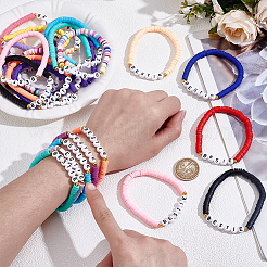 30Pcs Handmade Polymer Clay & Acrylic Bead Bracelets&nbsp;BJEW-PH02007