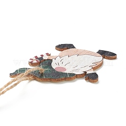 Christmas Theme Wood Big Pendant Decorations&nbsp;HJEW-F010-04