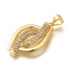Rack Plating Brass Micro Pave Cubic Zirconia Pendants&nbsp;KK-L226-023G