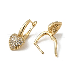 Brass Micro Pave Cubic Zirconia Hoop Earring&nbsp;EJEW-L271-27KCG
