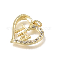 Brass Micro Pave Clear Cubic Zirconia Pendants&nbsp;CU-CBAEEA8-09A-G