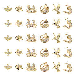54Pcs 6 Styles Alloy Rhinestone Pendants&nbsp;FIND-TA0010-65KCG